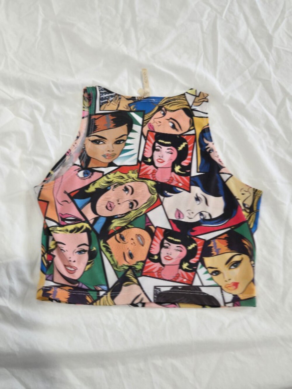 Vintage Y2K 2000s K Too Graphic Pop Art Comics Roy Lichtenstein Crop Top S - Picture 7 of 9